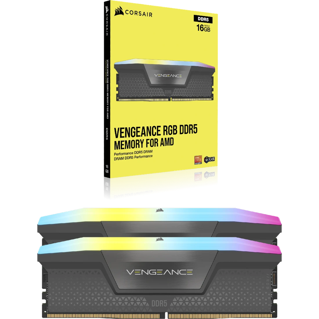Bộ nhớ RAM PC Corsair DDR5 6000MHz 16GB 1x16GB DIMM VENGEANCE RGB Grey Heatspreader RGB LED Intel XMP & AMD EXPO
