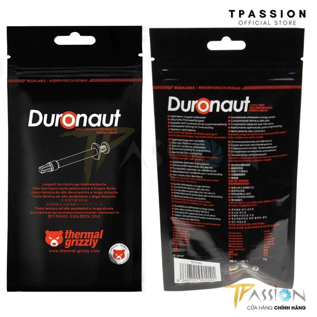 Keo tản nhiệt Thermal Grizzly DURONAUT 6g | 2g