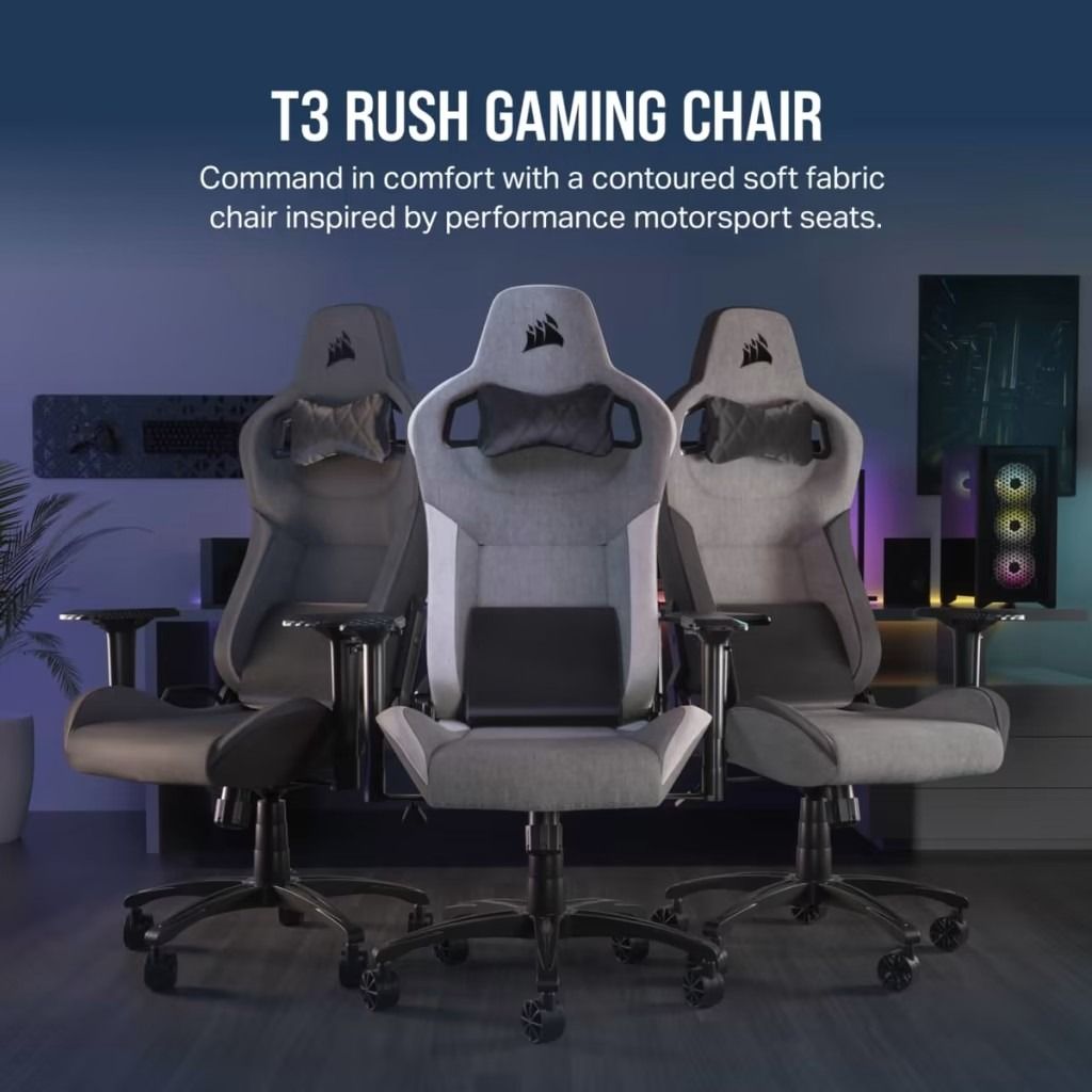 Ghế Corsair T3 RUSH GRAY - WHITE