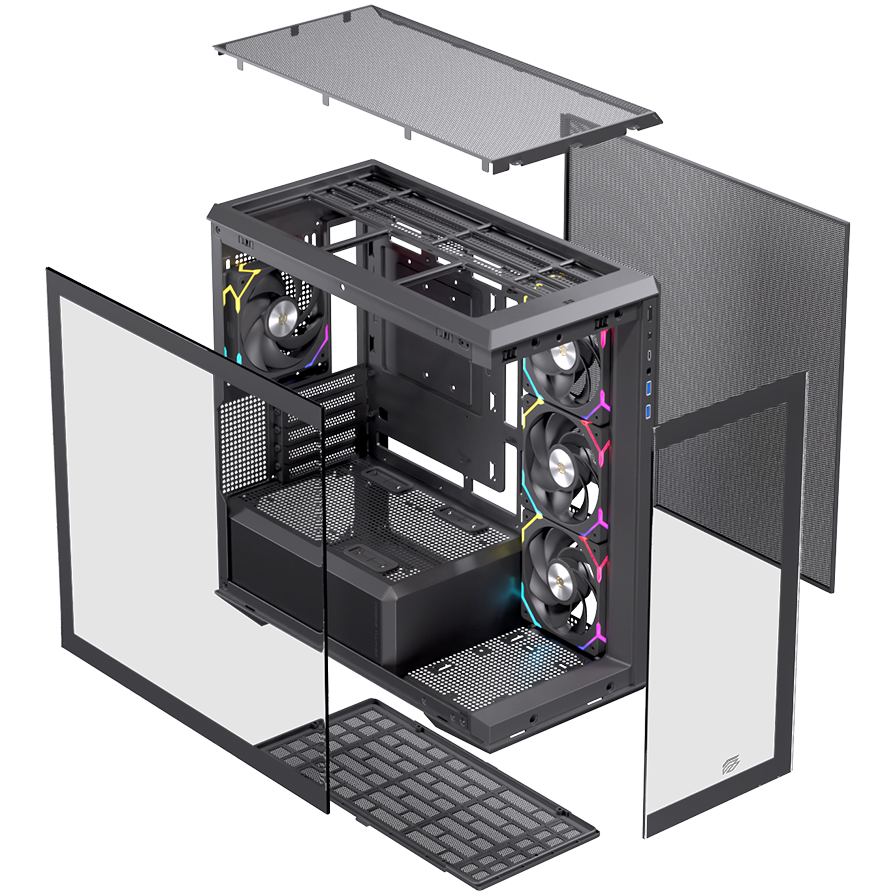 Vỏ Case Máy Tính EINAREX ZM800 RGB - BLACK