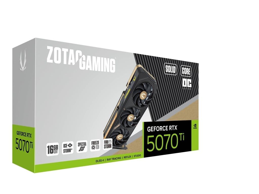 Card đồ họa ZOTAC GAMING GeForce RTX 5070 Ti SOLID CORE OC 16GB