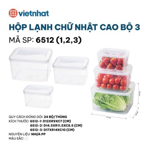 Hộp lạnh chữ nhật cao bộ 3-6512 (1,2,3) 