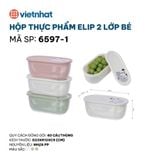  Hộp thực phẩm elip 2 lớp bé 6597-1 