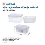  Hộp thực phẩm chữ nhật 2 lớp bé 6580 