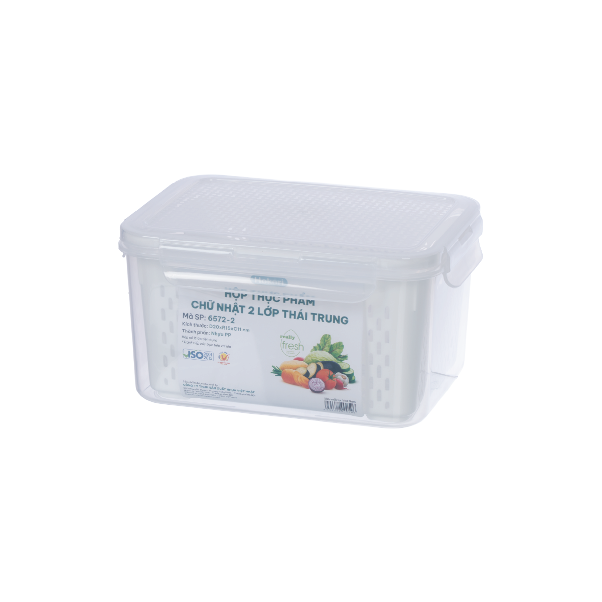  Hộp thực phẩm chữ nhật 2 lớp Thái trung Hokori 6572-2 