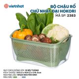  Bộ chậu rổ chữ nhật đại Hokori 2383 