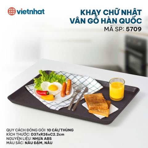  Khay chữ nhật vân gỗ Hàn Quốc 5709 