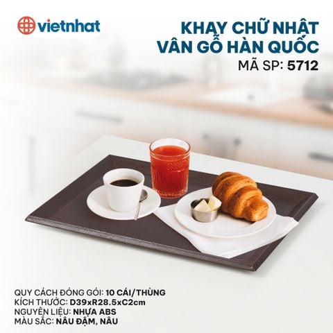  Khay chữ nhật vân gỗ Hàn Quốc 5712 