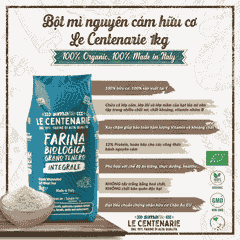 BỘT MÌ NGUYÊN CÁM HỮU CƠ LE CENTENARIE 1KG