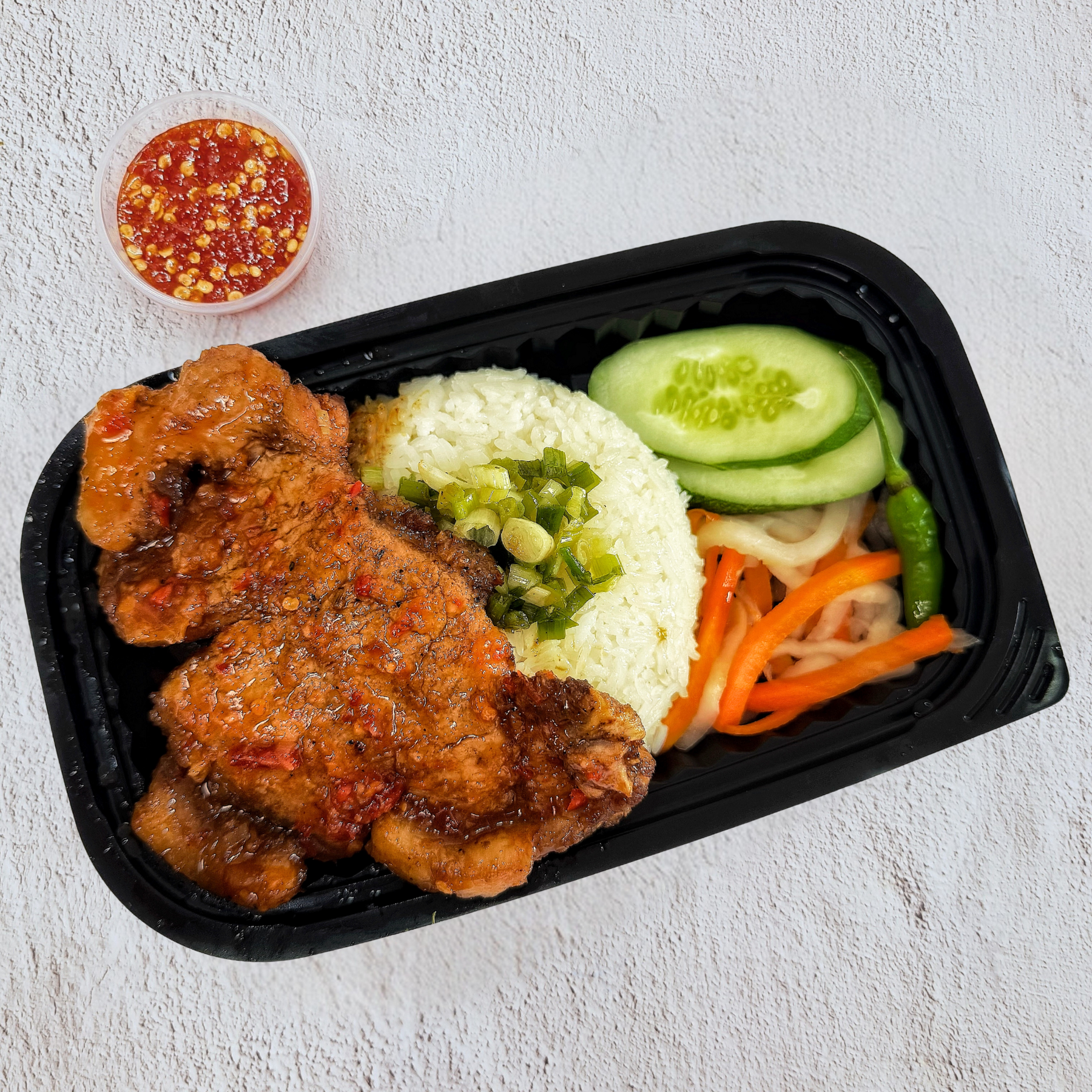  Cơm Sườn Xốt Muối Ớt Nướng 