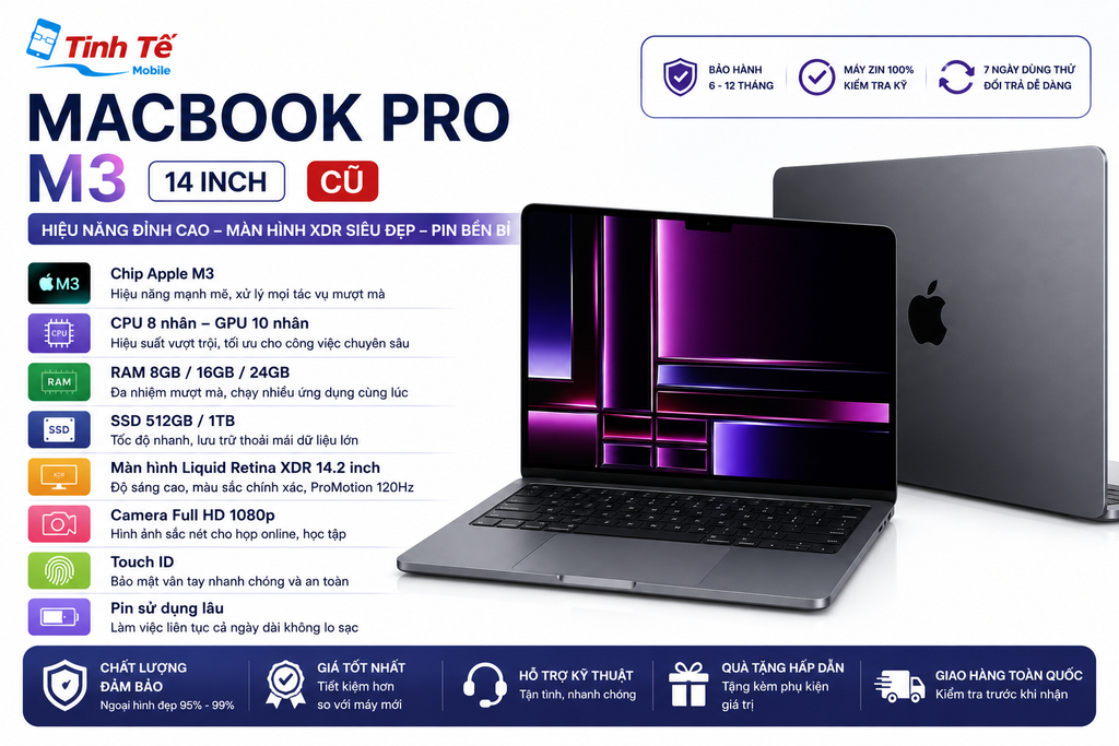 Macbook Pro M3 14 inch Cũ
