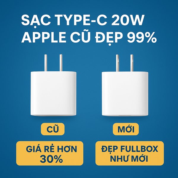 Sạc Type-C 20W Apple cũ đẹp 99% – Hàng chính hãng