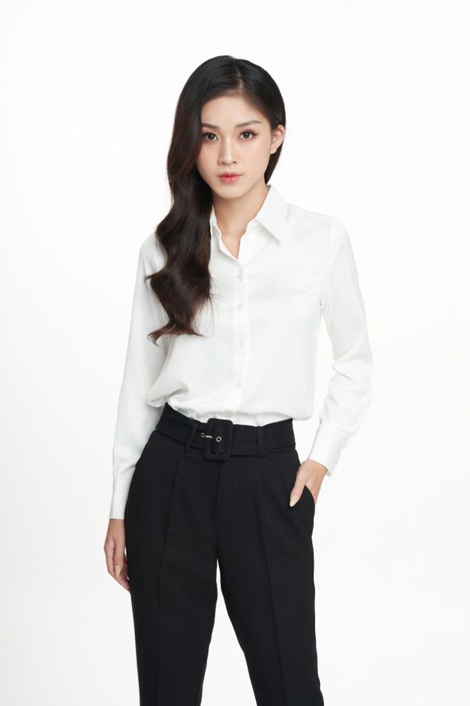 Áo Sơ Mi Nữ Sơ Mi Trắng Thanh Lịch N&M 1905168