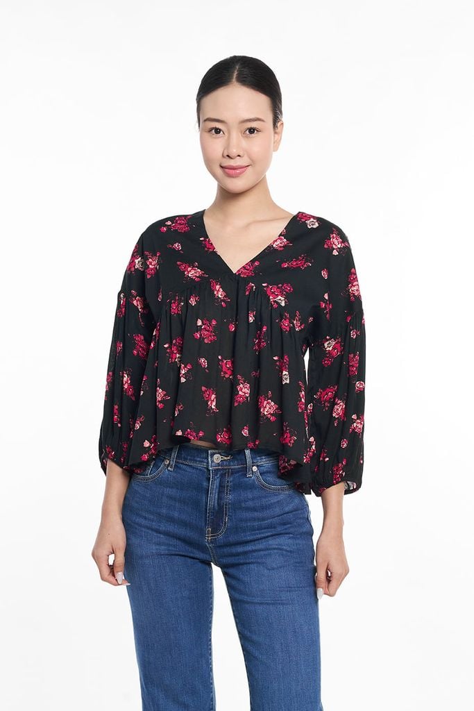 Áo Kiểu In Họa Tiết Nữ Tay Dài Ninomaxx 2505018