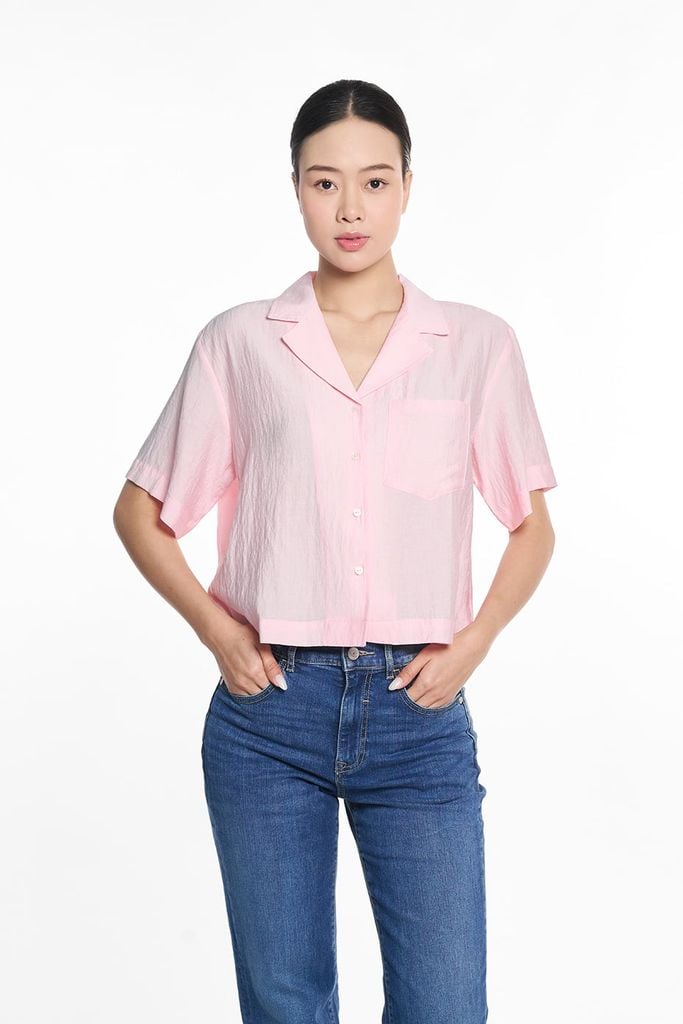 Áo Sơ Mi Thời Trang Nữ Tay Ngắn Ninomaxx 2505019