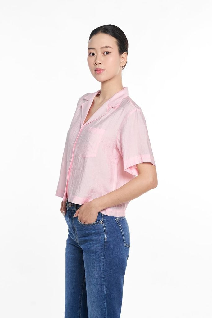 Áo Sơ Mi Thời Trang Nữ Tay Ngắn Ninomaxx 2505019