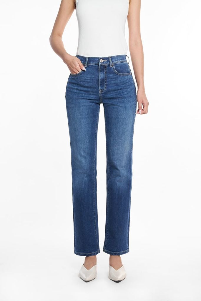 Quần Jean Thời Trang Basic Nữ Ống Suông Ninomaxx 2508022