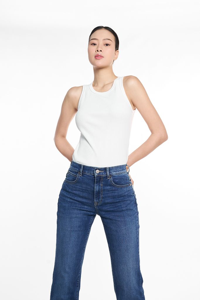 Quần Jean Thời Trang Basic Nữ Ống Suông Ninomaxx 2508022