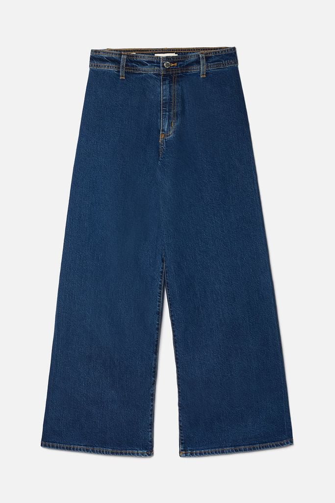 Quần Jean Nữ Ống Suông Rộng Màu Xanh Ninomaxx 2601002