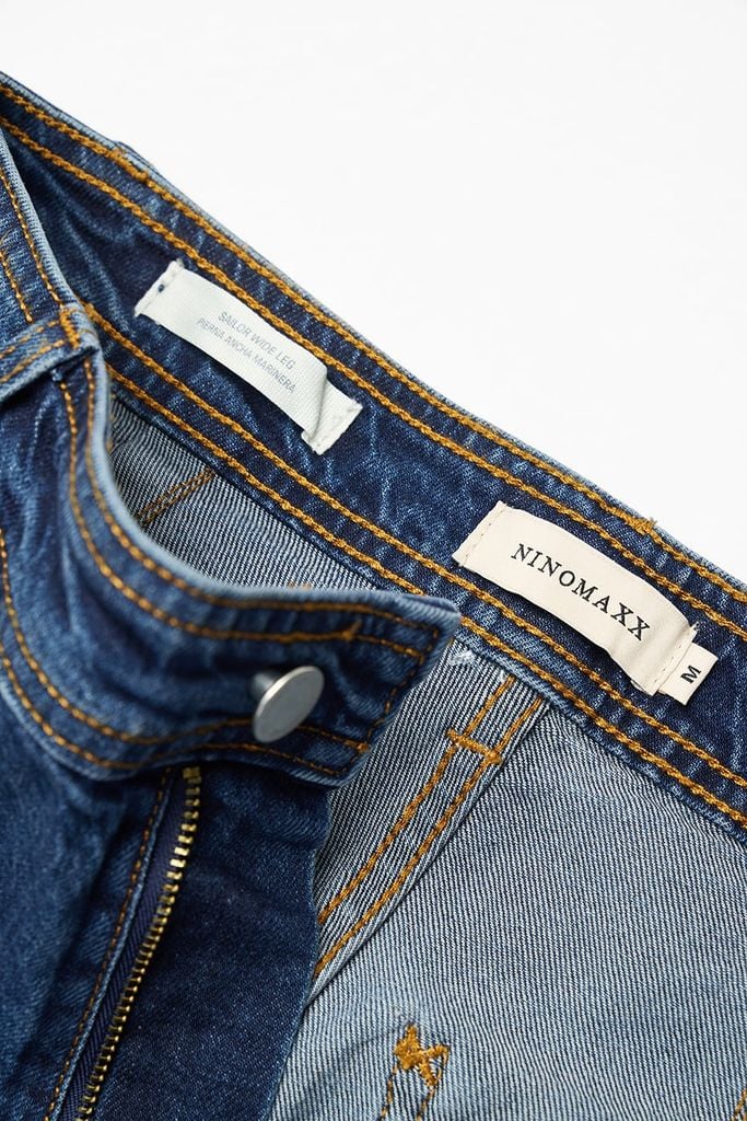 Quần Jean Nữ Ống Suông Rộng Màu Xanh Ninomaxx 2601002