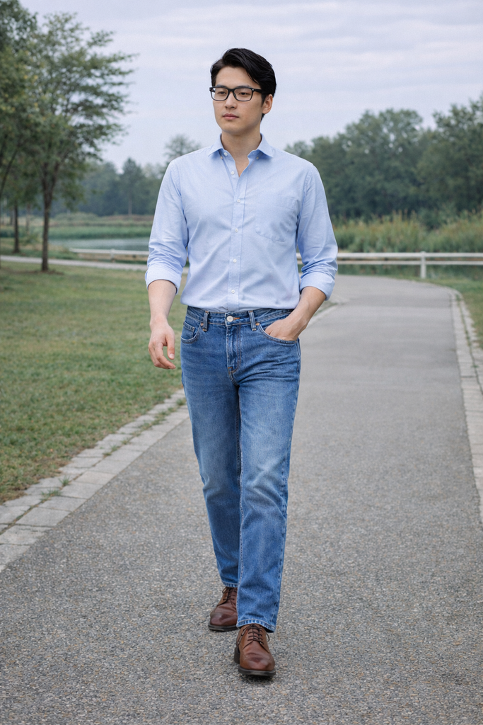 Quần Jean Thời Trang Basic Nam Ống Đứng Ninomaxx 2509013