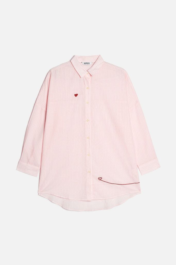 Áo Sơ Mi Nữ Basic Stripe Tay Dài Ninomaxx 1805131