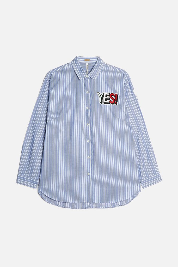 Áo Sơ Mi Nữ Basic Stripe Tay Dài Ninomaxx 1805131