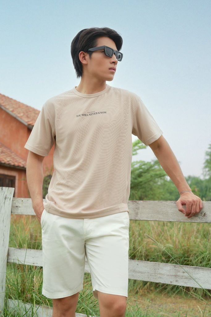 Áo Thun Nam Màu Be Basic Ninomaxx 2504004