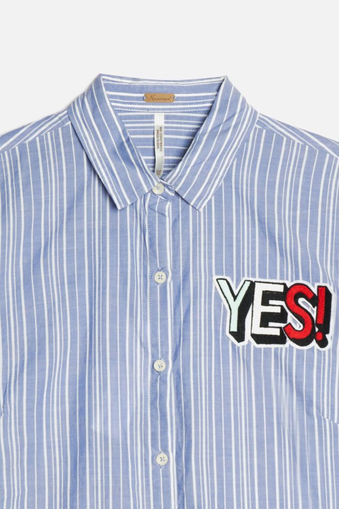 Áo Sơ Mi Nữ Basic Stripe Tay Dài Ninomaxx 1805131