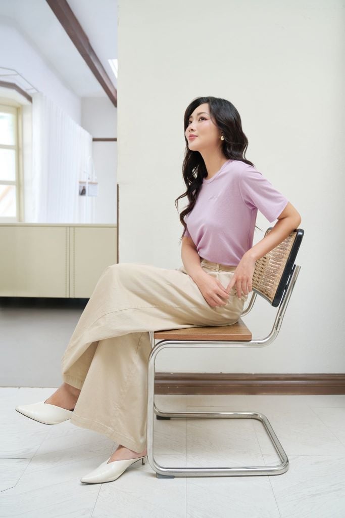 Quần Kaki Nữ Màu Be Form Rộng Elegant Fit Ninomaxx 2510053