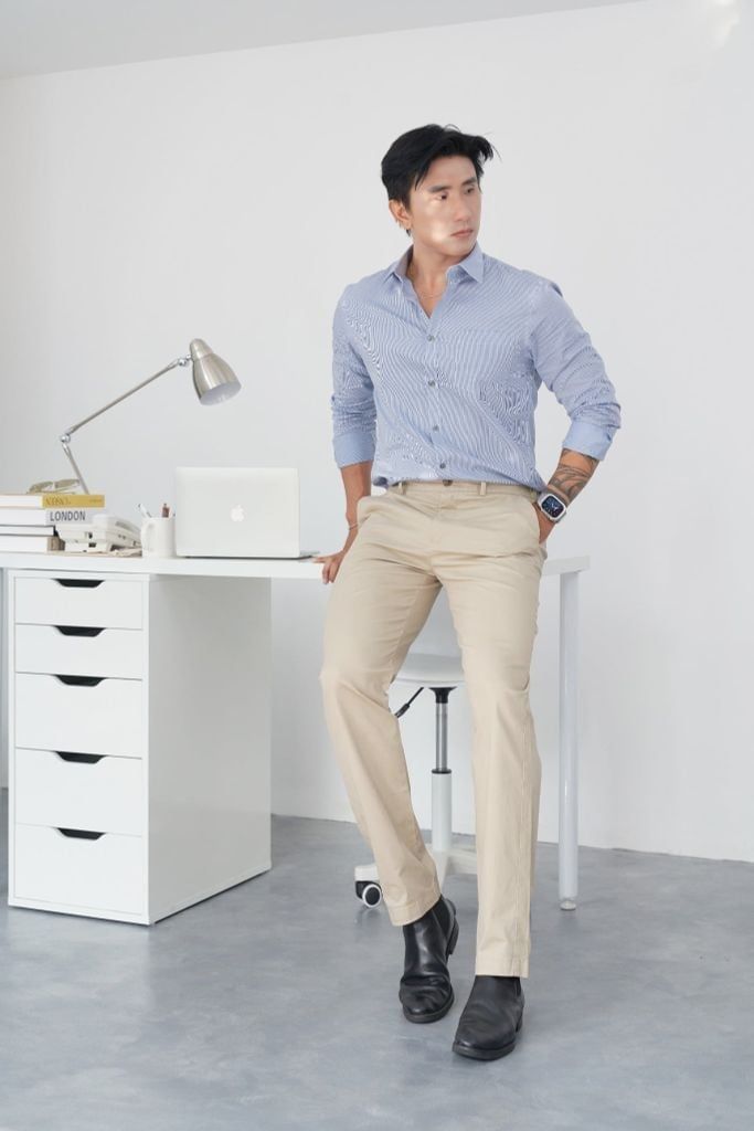 Quần Kaki Nam Ninomaxx Form Tapered SOFTBRUSH Siêu Mịn Thoáng Khí Co Giãn Nhẹ 2507002