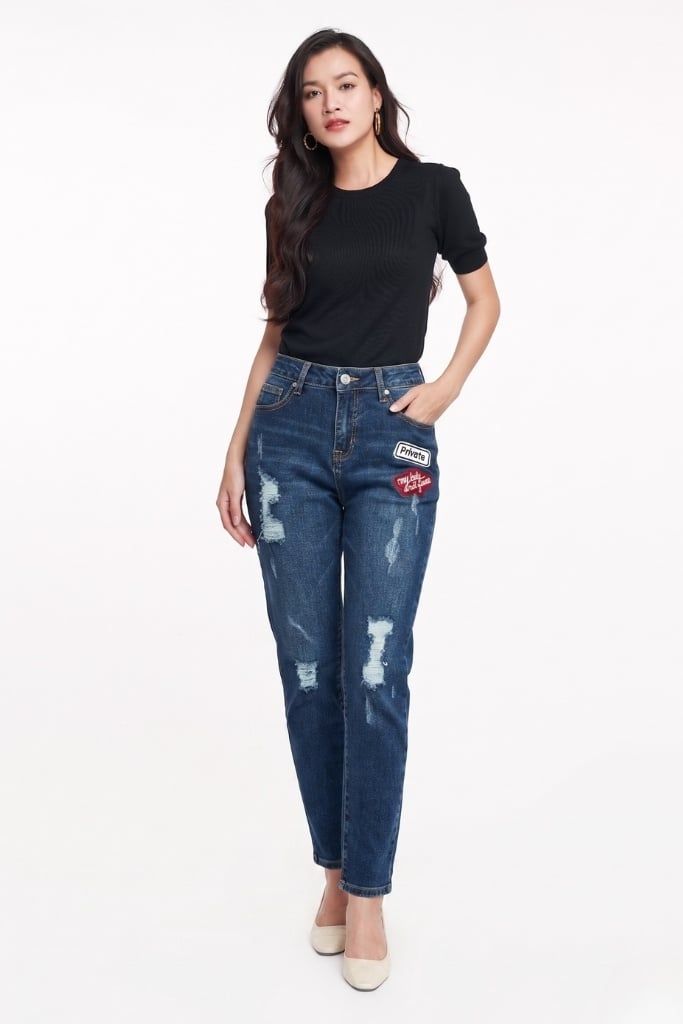 Quần jean thời trang Nữ NINOMAXX 1806016