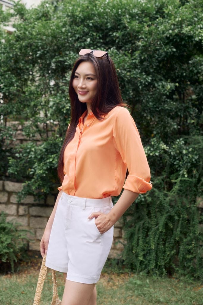 Áo Sơ Mi Basic Nữ Tay Dài 2407015