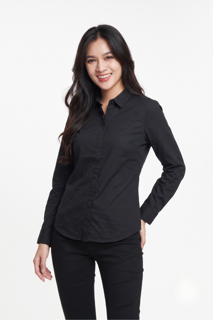 Áo sơ mi Basic Nữ tay dài N&M 1705042