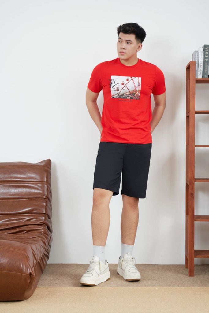 Quần Short Kaki Nam Ninomaxx Form Tapered ARISTOCORE Chất Vải Dày Nặng Độ Bền Cao Co Dãn Nhẹ 2507003