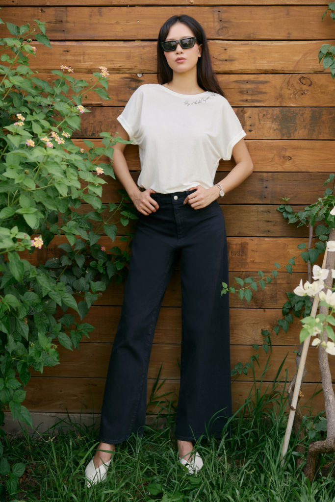 Quần Jean Nữ Ninomaxx Form Wide-Leg RAWCORE DENIM Chất Vải Dày Cứng Giữ Form 2601003