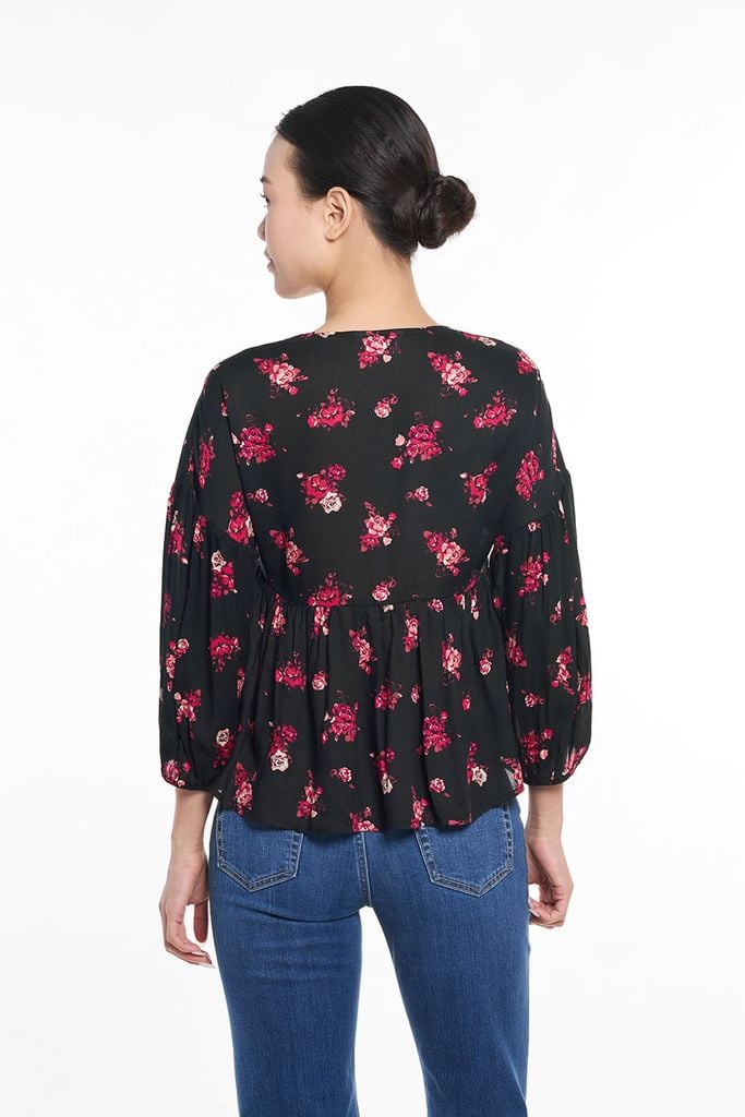 [Size S M] Áo Kiểu In Họa Tiết Nữ Tay Dài Ninomaxx 2505018
