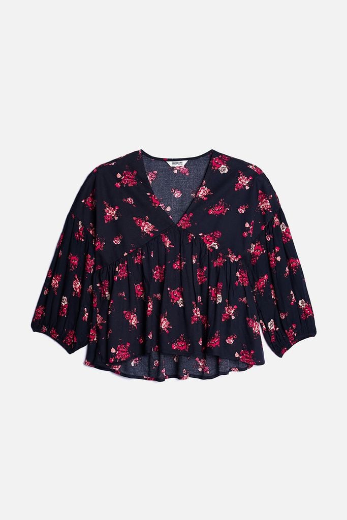 [Size S M] Áo Kiểu In Họa Tiết Nữ Tay Dài Ninomaxx 2505018
