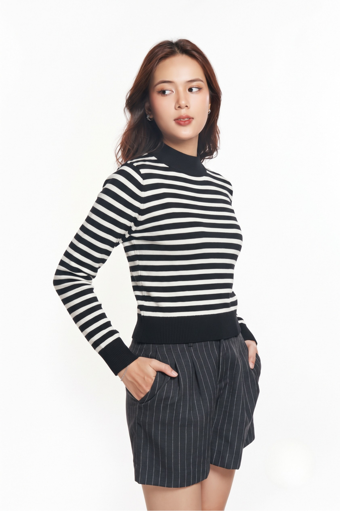 [Size S M] Áo Thun Dệt Kim Nữ Ninomaxx 1804152
