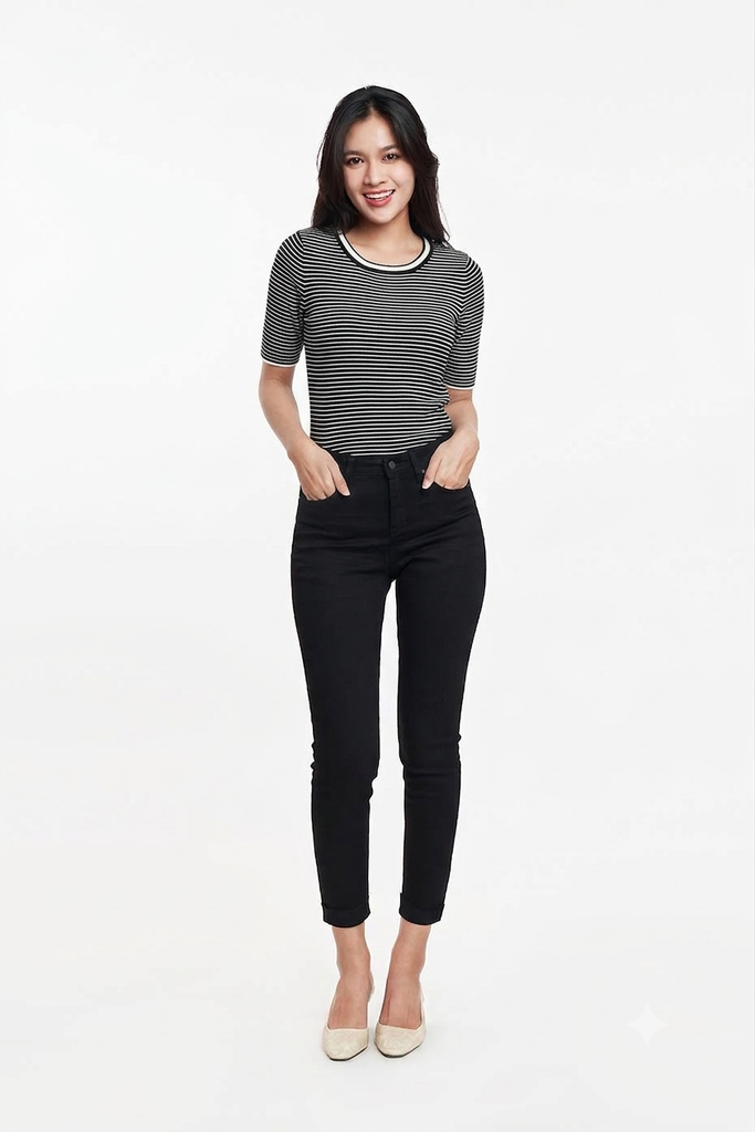 [Size S] Áo sweater Basic Nữ tay ngắn N&M 1804142