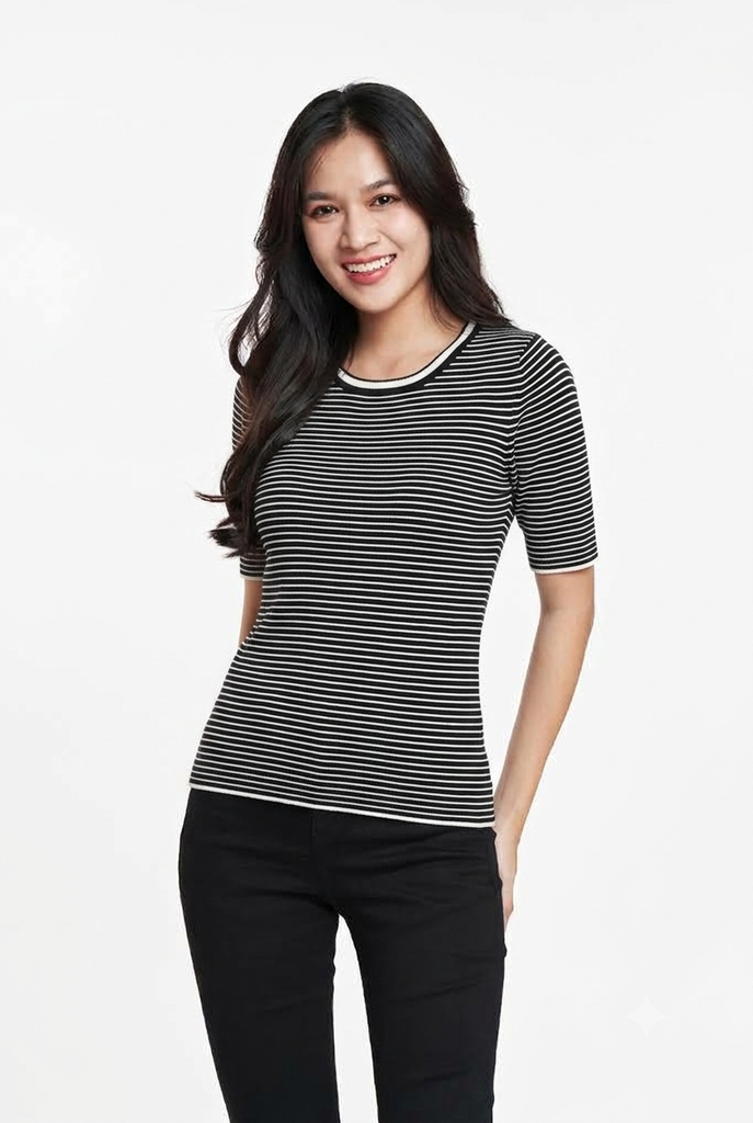 [Size S] Áo sweater Basic Nữ tay ngắn N&M 1804142