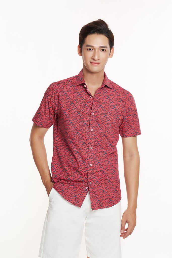 Áo Sơ Mi Nam Cotton Bạc Hà Tay Ngắn N&M 2301038