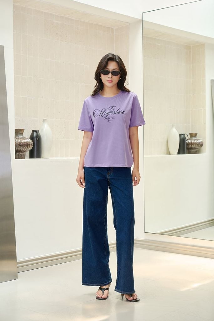 Áo Thun Nữ Graphic Thời Trang Màu Tím Ninomaxx 2509022