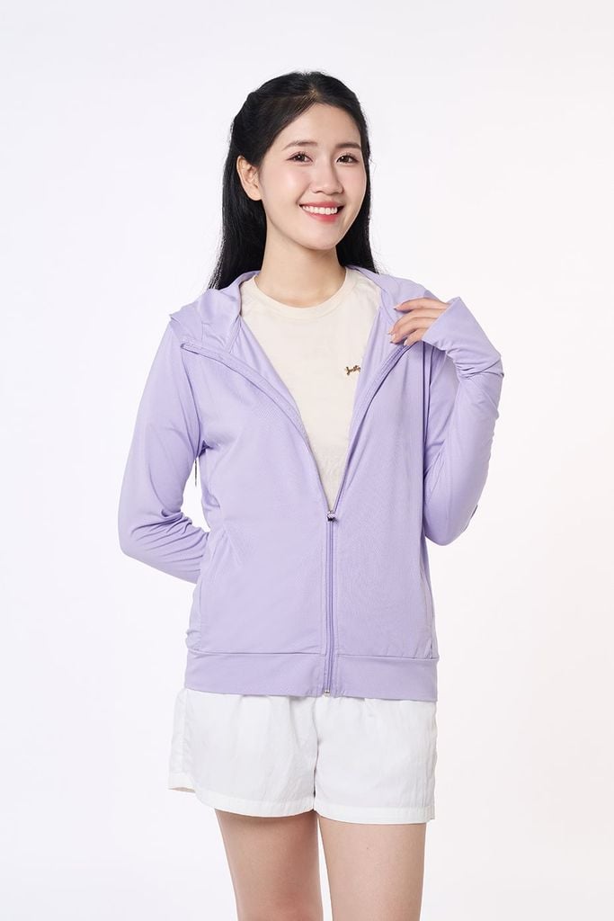 Áo Khoác Nữ Chống Tia UV Có Nón Tay Dài Ninomaxx 2408026