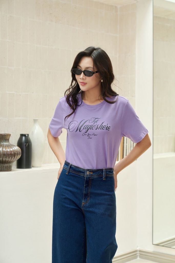 Áo Thun Nữ Graphic Thời Trang Màu Tím Ninomaxx 2509022