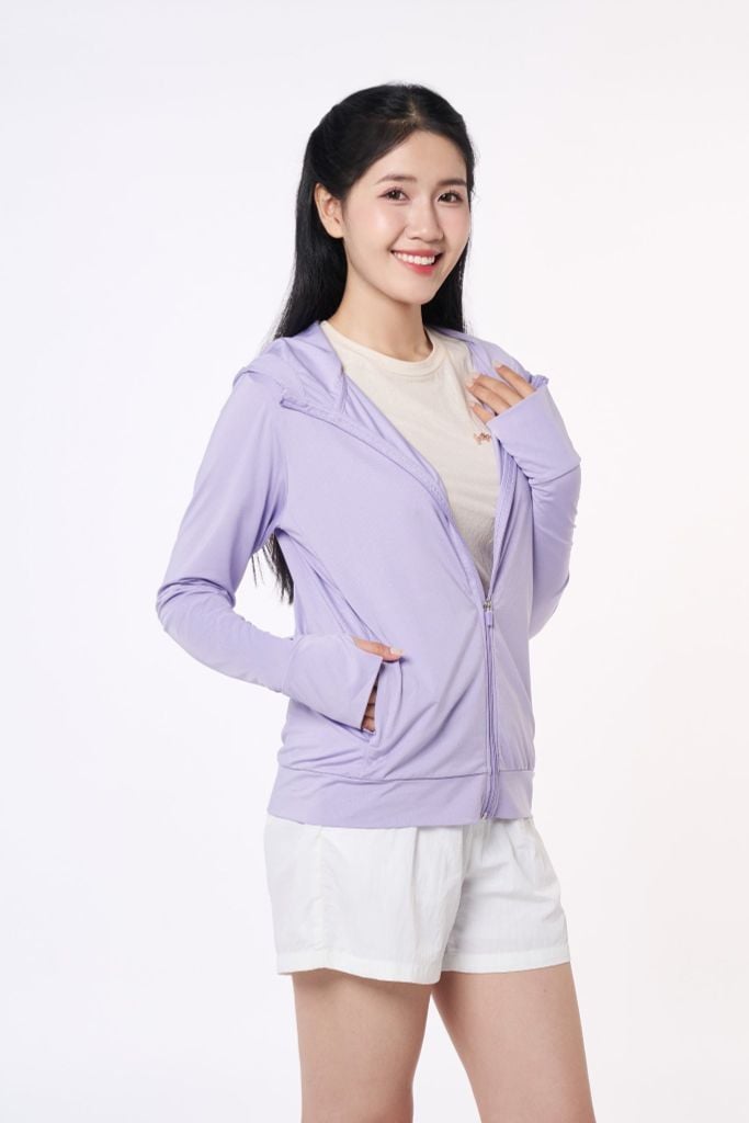 Áo Khoác Nữ Chống Tia UV Có Nón Tay Dài Ninomaxx 2408026