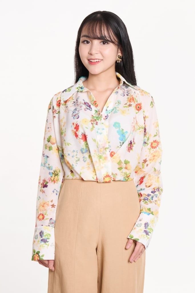 [Size S M] Áo Sơ Mi Thời Trang Nữ Tay Dài Ninomaxx 2407024