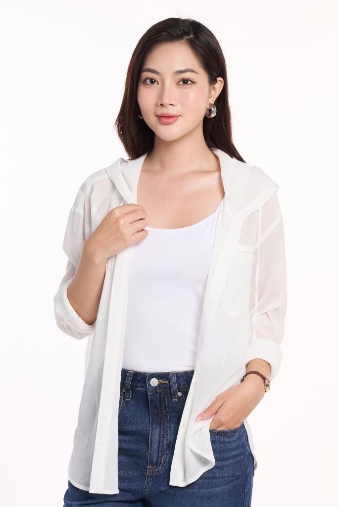 [Size S M] Áo Sơ Mi Thời Trang Nữ Tay Dài Ninomaxx 2409013