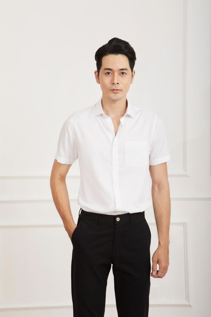 Áo Sơ Mi Trắng Nam Vải Bamboo N&M Club 2104018