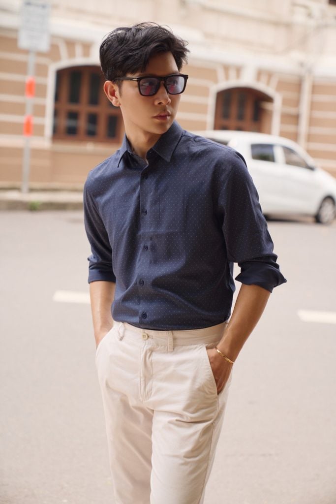 Áo Sơ Mi In Họa Tiết Nam Tay Dài N&M 2101043